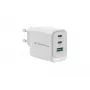 Conceptronic ALTHEA21W65 3-porttinen 65W GaN USB PD -laturi, USB-C x 2, USB-A x 1, QC 3.0, PPS, PD 3.0