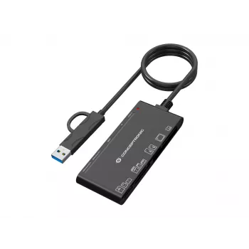 7-in-1-kortinlukija CONCEPTRONIC BIAN10B — USB 3.2 Gen 1 Type-A/Type-C, CF/MMC/MS/SD/MicroSD/xD, musta
