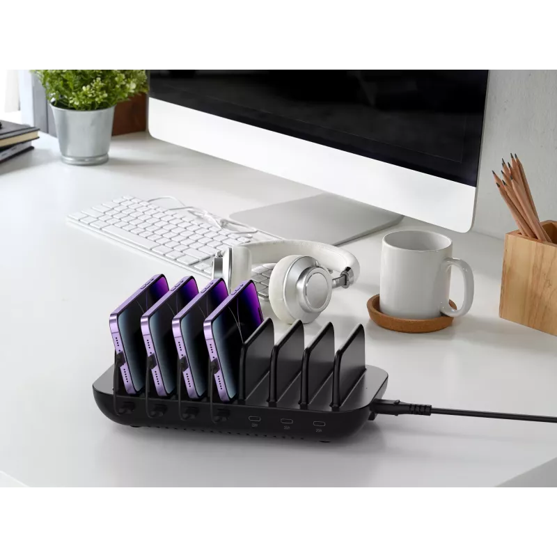Conceptronic OZUL07B 160W 7-porttinen USB PD -latausasema, USB-C x 7, PD 3.0