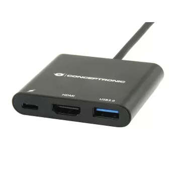Conceptronic DONN01B kannettavan telakka/porttitoistin USB 3.2 Gen 1 (3.1 Gen 1) Type-C, musta
