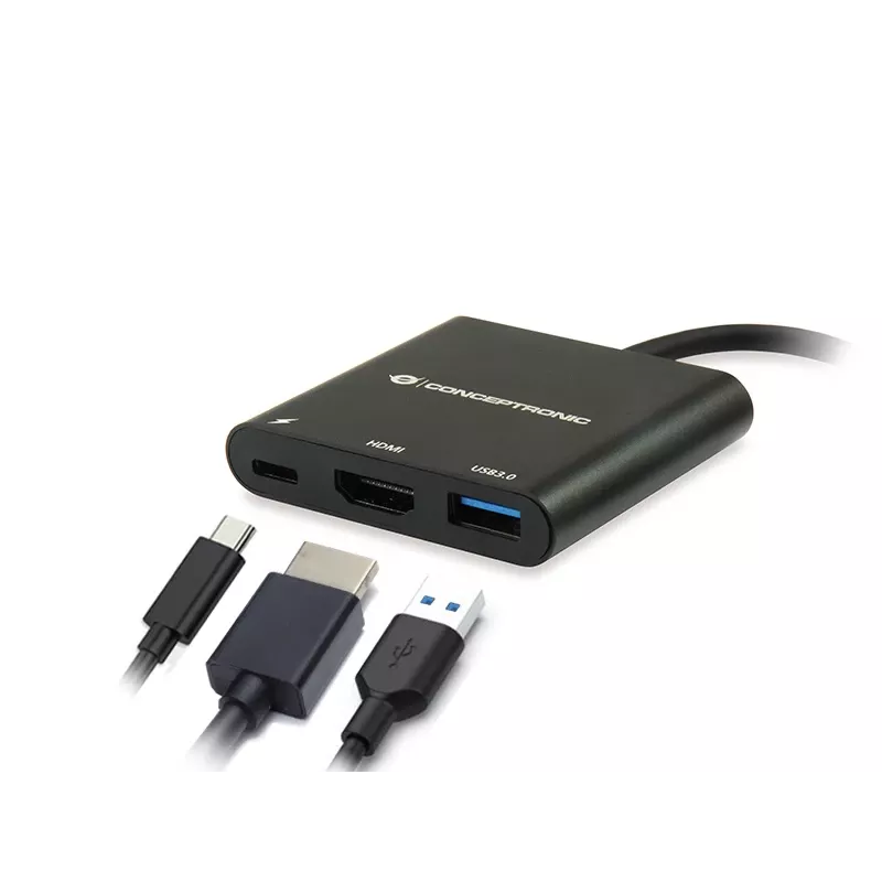 Conceptronic DONN01B kannettavan telakka/porttitoistin USB 3.2 Gen 1 (3.1 Gen 1) Type-C, musta