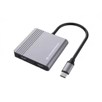 Conceptronic DONN13G kannettavan telakka/porttitoistin johdollinen USB 3.2 Gen 1 (3.1 Gen 1) Type-C, harmaa