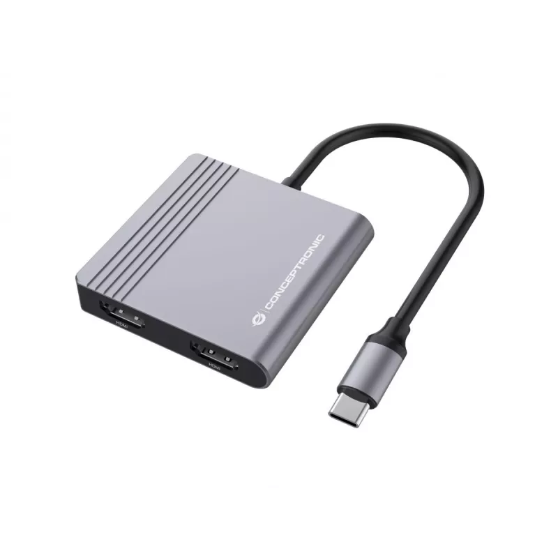Conceptronic DONN13G kannettavan telakka/porttitoistin johdollinen USB 3.2 Gen 1 (3.1 Gen 1) Type-C, harmaa