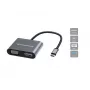 Conceptronic DONN16G johdollinen USB 3.2 Gen 1 Type-C, harmaa, 100W, 4K Ultra HD