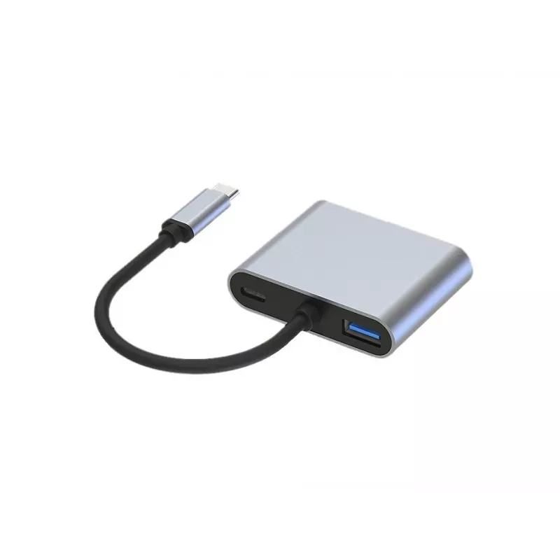 Conceptronic DONN16G johdollinen USB 3.2 Gen 1 Type-C, harmaa, 100W, 4K Ultra HD