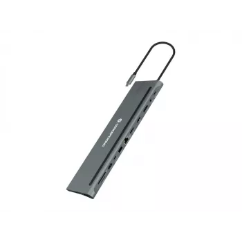 Conceptronic DONN17G kannettavan telakka/porttitoistin johdollinen USB 3.2 Gen 1 (3.1 Gen 1) Type-C, harmaa