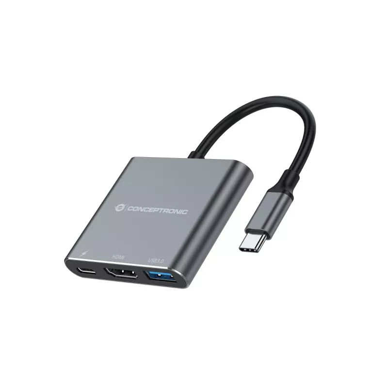 Conceptronic DONN18G 3-in-1 USB 3.2 Gen 1 -telakka, HDMI, USB 3.0, 100W USB PD