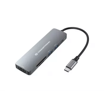 Conceptronic DONN11G 6-in-1 USB 3.2 Gen 1 -telakka, HDMI, 100W USB PD, USB 3.0, USB 2.0, SD, TF/MicroSD