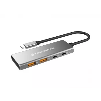 Conceptronic HUBBIES15G USB-keskitin USB 3.2 Gen 2 (3.1 Gen 2) Type-C 10 000 Mbit/s, harmaa