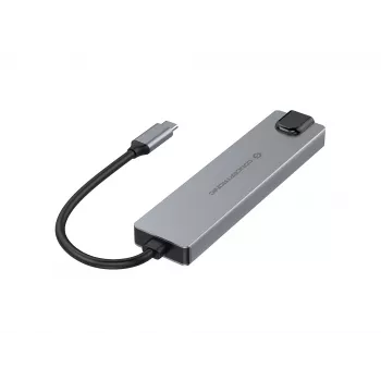 Conceptronic DONN29G 6-in-1 USB 3.2 Gen 2 -telakka, 4K60Hz HDMI, USB-A 10Gbps x 2, USB-C 10Gbps, GbE LAN, 140W USB PD 3.1