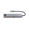 Conceptronic DONN29G 6-in-1 USB 3.2 Gen 2 -telakka, 4K60Hz HDMI, USB-A 10Gbps x 2, USB-C 10Gbps, GbE LAN, 140W USB PD 3.1