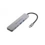 6-in-1 USB 3.2 Gen 1 -telakka CONCEPTRONIC DONN33G, HDMI, 2×USB-A 5Gbps, 2×USB-C 5Gbps, 100W USB PD, hopea