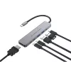 6-in-1 USB 3.2 Gen 1 -telakka CONCEPTRONIC DONN33G, HDMI, 2×USB-A 5Gbps, 2×USB-C 5Gbps, 100W USB PD, hopea