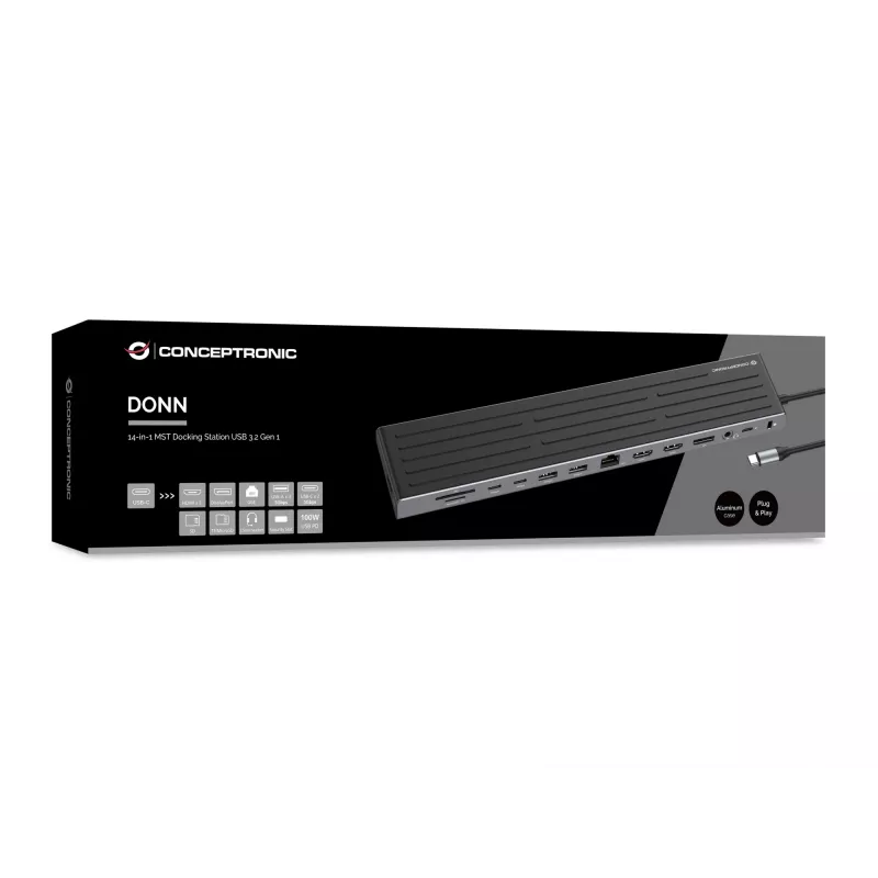 Telakka Conceptronic DONN32B 14-in-1 USB 3.2 Gen 1 HDMI DP