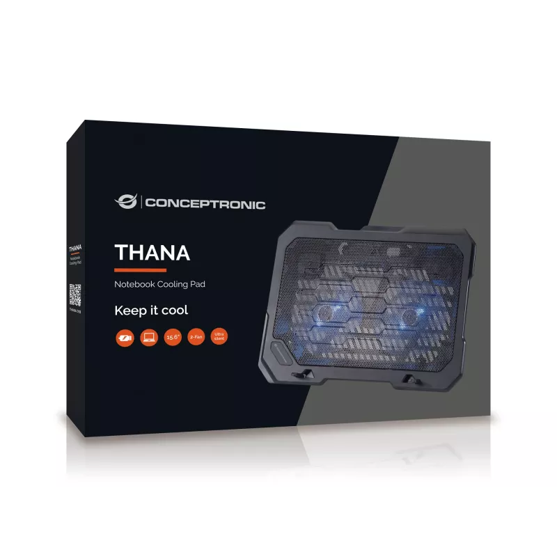 Conceptronic THANA kannettavan jäähdytysalusta, sopii enintään 15,6