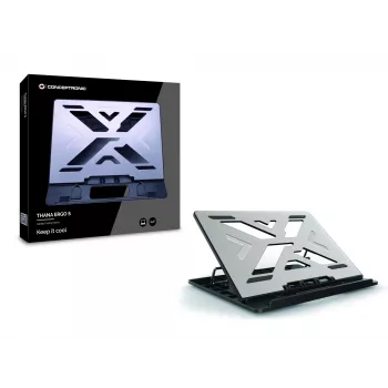 Conceptronic THANA ERGO S, kannettavan jäähdytysteline, kannettavan teline, harmaa, 39,6 cm (15,6