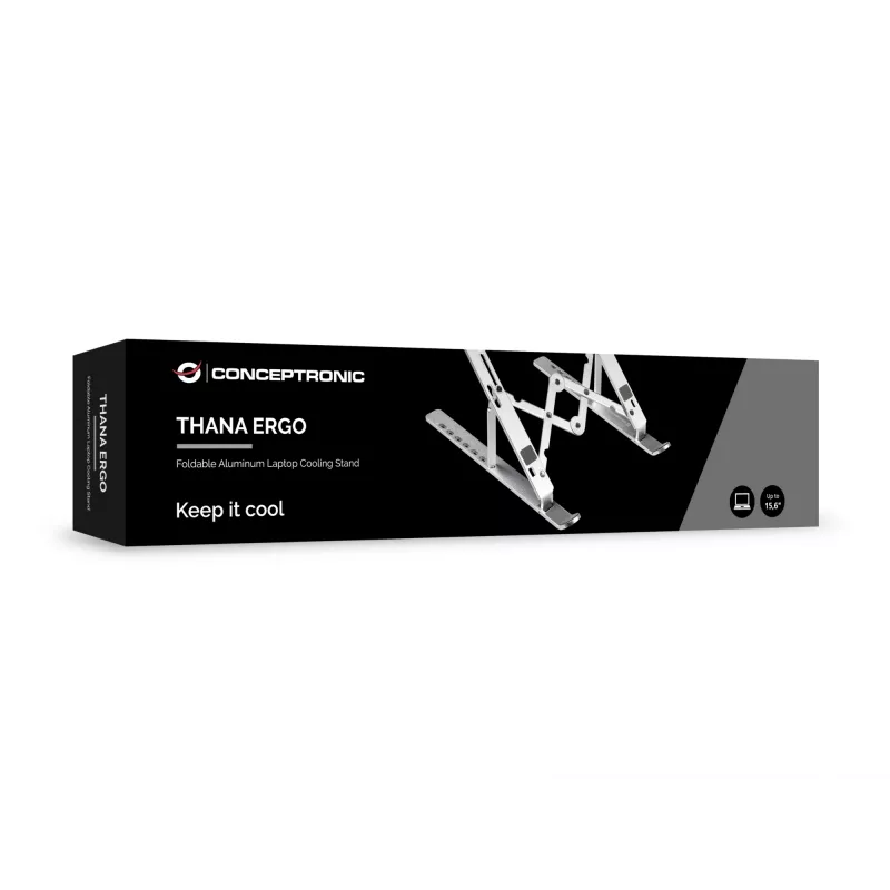 Conceptronic THANA04S ERGO taitettava alumiininen kannettavan jäähdytysteline