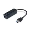 USB-keskitin Conceptronic HUBBIES 4-porttinen USB 3.0 -keskitin USB-C OTG -sovittimella