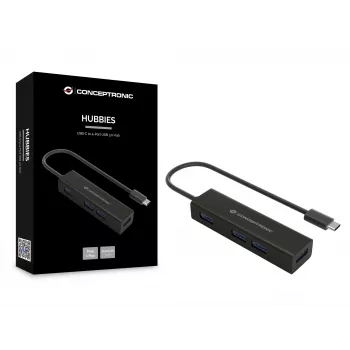 Conceptronic HUBBIES USB-C–4-porttinen USB 3.0 -keskitin