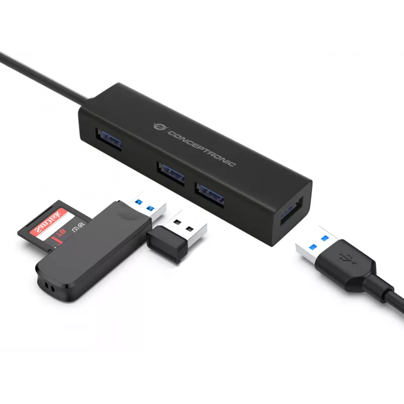 Conceptronic HUBBIES USB-C–4-porttinen USB 3.0 -keskitin