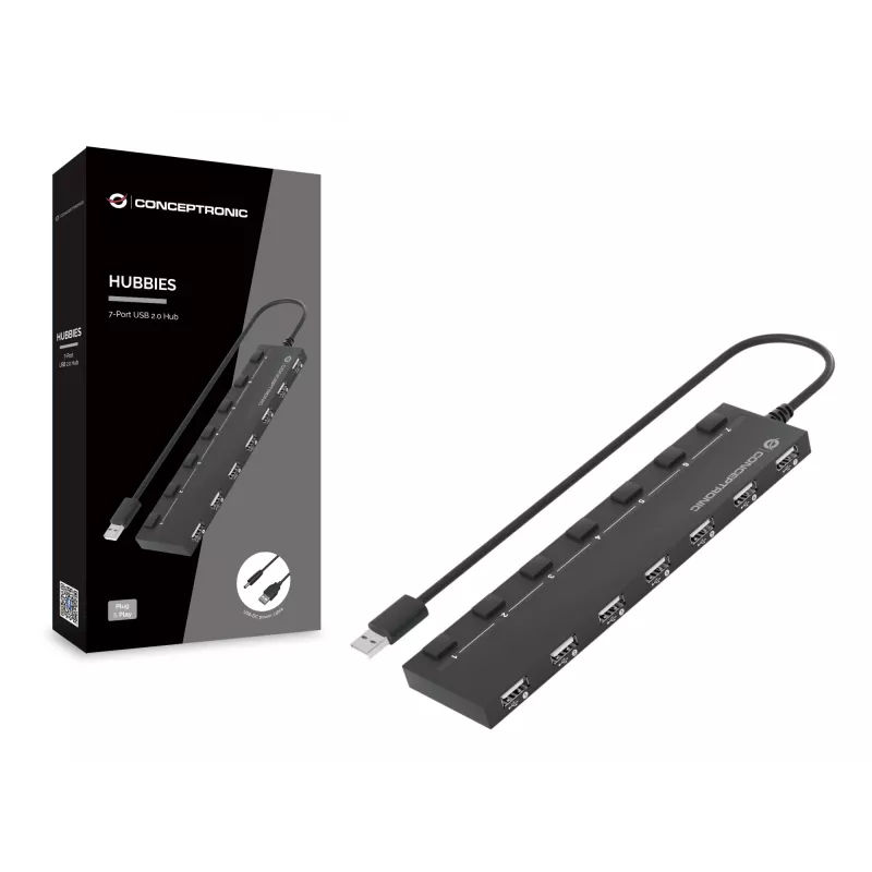Conceptronic HUBBIES 7-porttinen USB 2.0 -keskitin