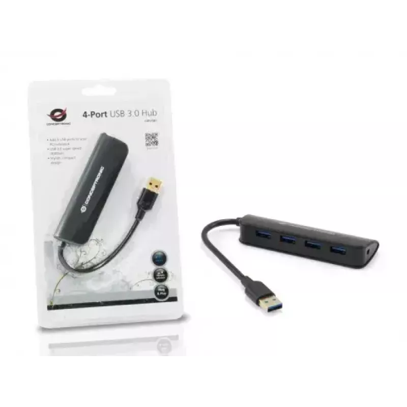 USB-keskitin Conceptronic 4-porttinen C4PUSB3