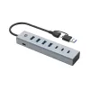 Conceptronic HUBBIES20G 7-porttinen USB 3.0 -keskitin, 5 Gbit/s, USB-C x 3, USB-A x 4