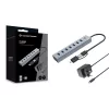 Conceptronic HUBBIES21GP 7-porttinen USB 3.0 -keskitin virtalähteellä, 5 Gbit/s, USB-A x 7