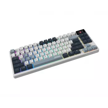 Näppäimistö MSI FORGE GK600 TKL WIRELESS SKY — Tenkeyless mekaaninen, USB + Bluetooth, QWERTY UK englanti, RGB, sininen/valkoinen