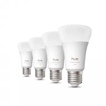 Älylamppu Philips A60 E27, Bluetooth/Zigbee, 6 W, 810 lm, valkoinen, 4 kpl:n pakkaus