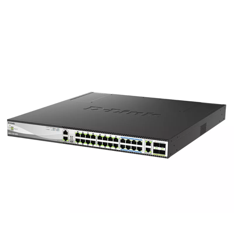 D-Link DMS-3130-30PS verkkokytkin Managed L3 2.5G Ethernet (100/1000/2500) Power over Ethernet (PoE) 1U musta