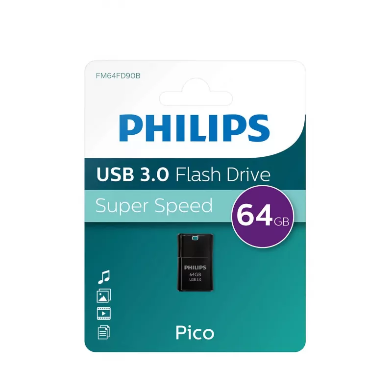 Philips Pico Edition 3.0 USB-muistitikku 64 GB USB Type-A 3.2 Gen 1 (3.1 Gen 1) musta