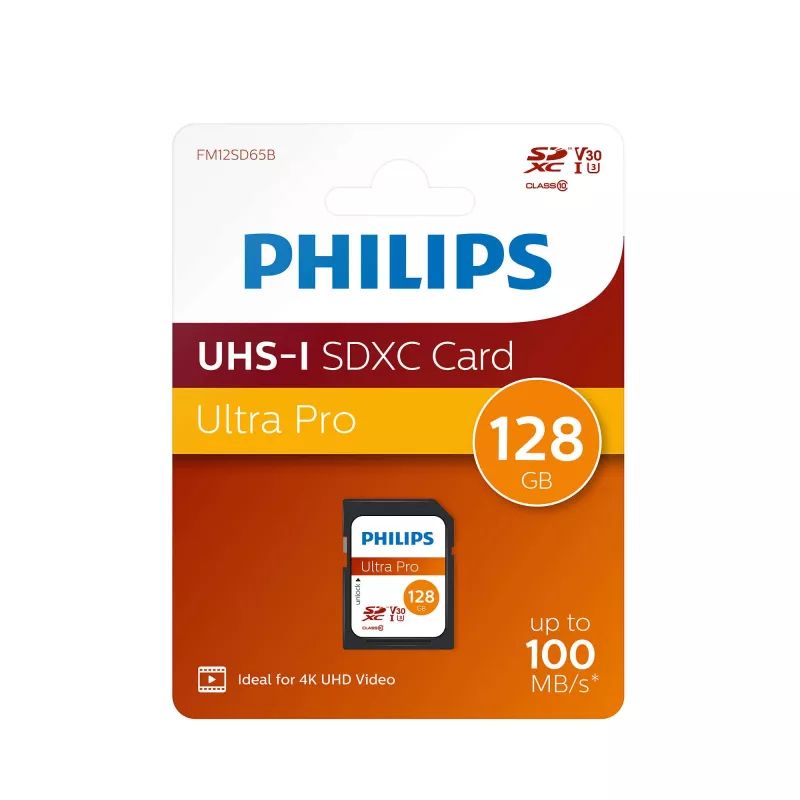 Flash-muisti Philips 128 GB SDXC UHS-I FM12SD65B