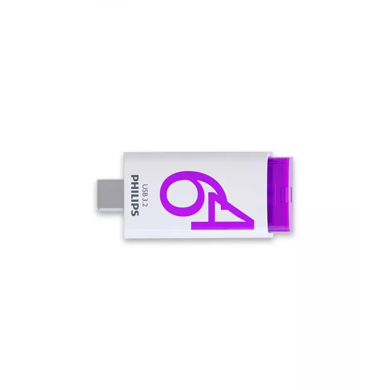 Philips Click USB-muistitikku 64 GB USB Type-C 3.2 Gen 1 (3.1 Gen 1) violetti, valkoinen