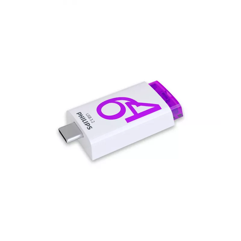 Philips Click USB-muistitikku 64 GB USB Type-C 3.2 Gen 1 (3.1 Gen 1) violetti, valkoinen