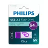 Philips Click USB-muistitikku 64 GB USB Type-C 3.2 Gen 1 (3.1 Gen 1) violetti, valkoinen