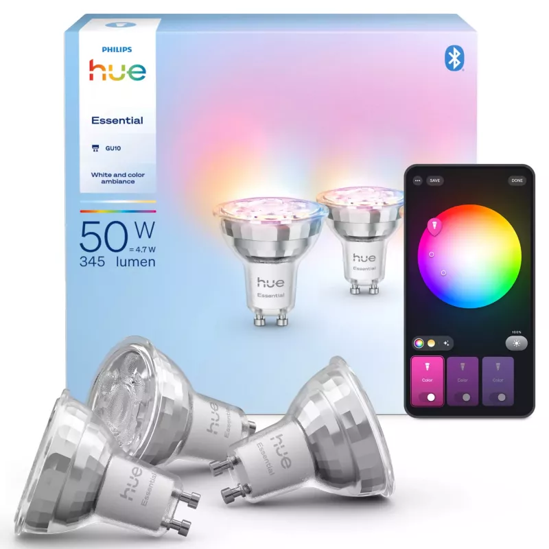 Philips Hue White and colour ambience Essential GU10 – älykohdevalo – 345 lm – 4,7 W – 3 kpl:n pakkaus