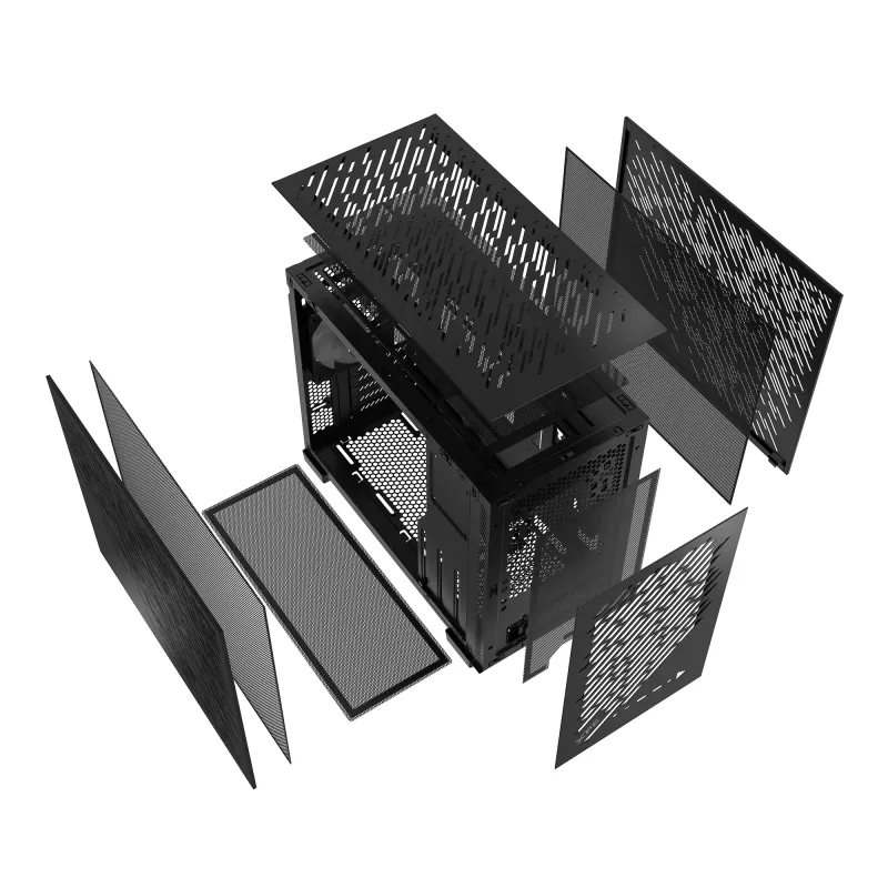 XPG VALOR AIR NANO MID-TOWER -kotelo - musta, Midi-Tower, PC, musta, micro-ATX, Mini-ITX, SPCC, 17 cm