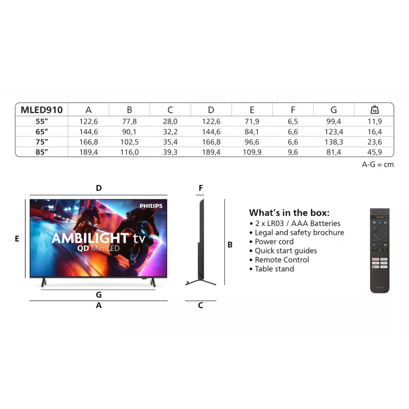 Philips Ambilight 85MLED910/12 65 inch 4K Ultra HD QD-Mini LED televisio