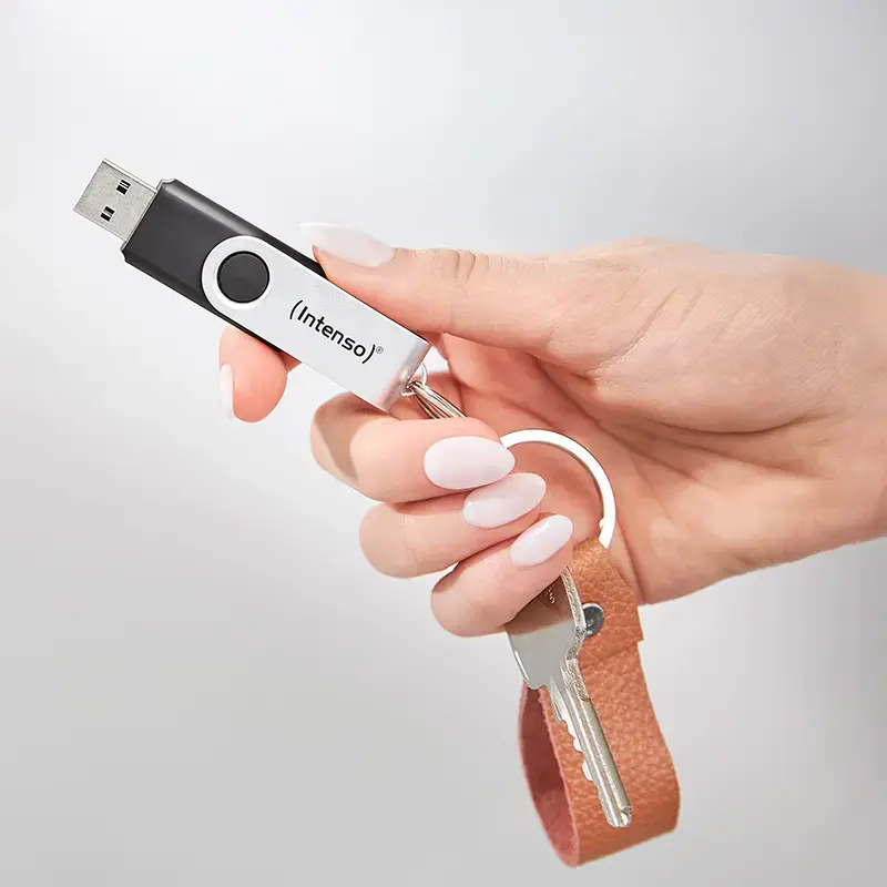 USB-muistitikku Intenso 128 GB USB-A 3.2 Gen 1x1 musta-hopea