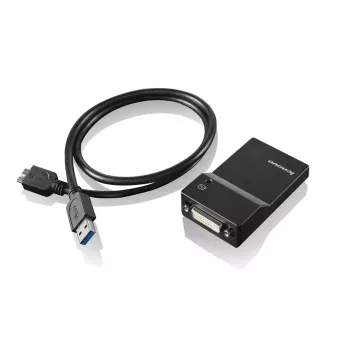 Lenovo USB 3.0 - DVI/VGA USB-näytönohjainsovitin 2048 x 1152 pikseliä musta