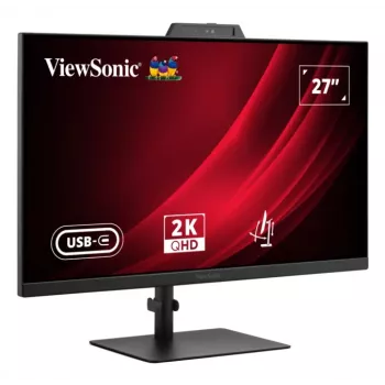 27 tuuman ViewSonic VG2741V-2K tietokonenäyttö, 2560×1440 QHD, 4 ms, IPS/LCD, sisäänrakennetut kaiuttimet, VESA, korkeussäädettävä, musta