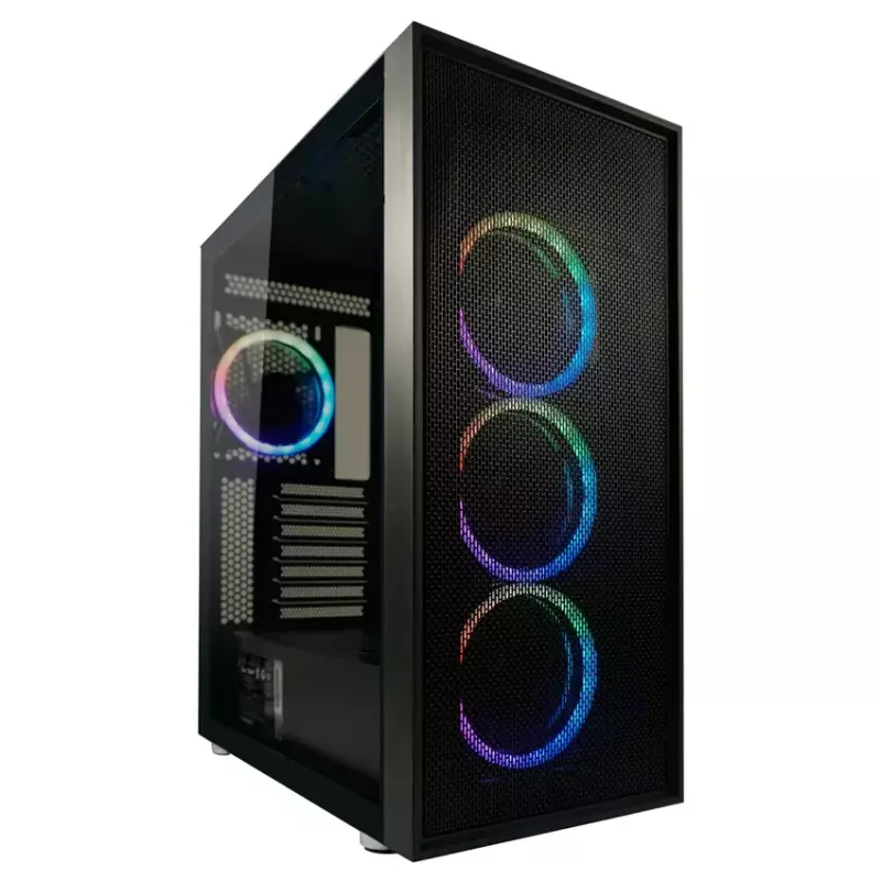 PC-kotelo LC-Power Schwarz_Wanderer_X Midi Tower musta