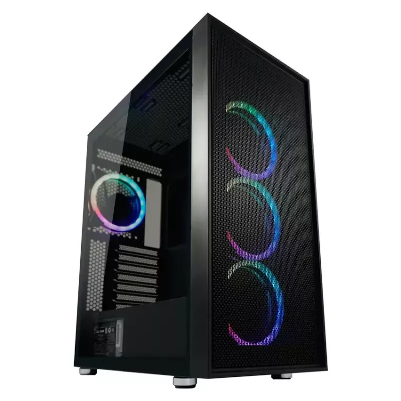 PC-kotelo LC-Power Schwarz_Wanderer_X Midi Tower musta