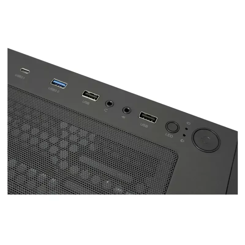 PC-kotelo LC-Power Schwarz_Wanderer_X Midi Tower musta
