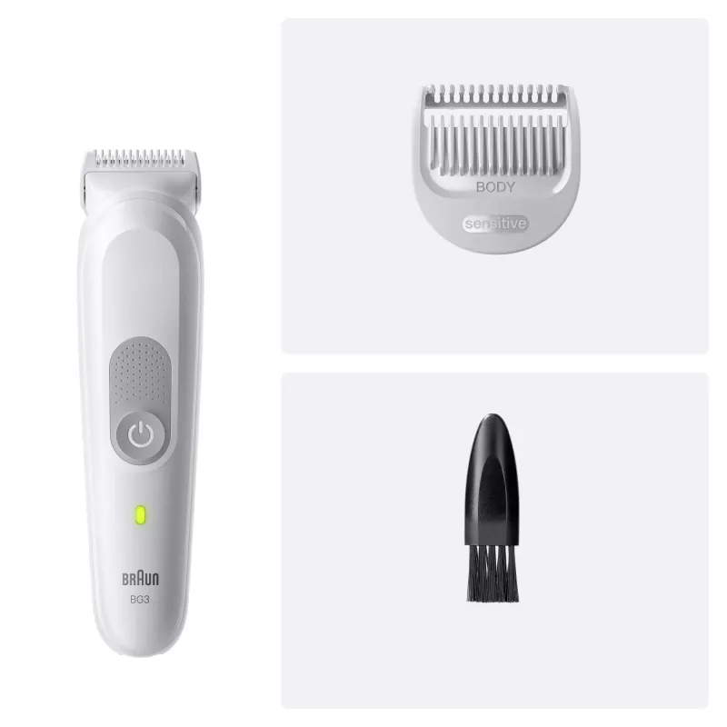 Braun Series 3 vartalotrimmeri/parranajokone, vaaleanharmaa