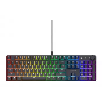Mekaaninen pelinäppäimistö TRUST GXT 866 TORIX USB täysikokoinen 104 näppäintä QWERTY musta RGB