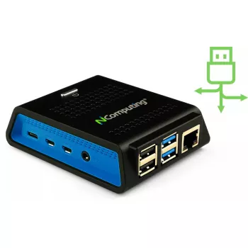 Tietokone NComputing RX420 RDP Intel Celeron 4GB RAM 32GB SSD integroitu grafiikka Windows 10