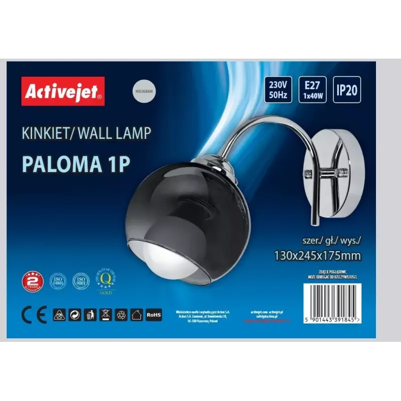 Activejet AJE-PALOMA 1P E27 1x40W seinävalaisin