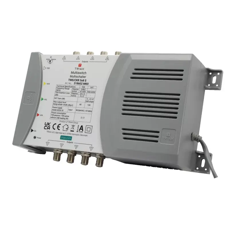 Satelliittien multiswitch Triax 318602 5 tuloa 8 lähtöä